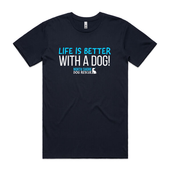 NSDR Logo Mens Basic Tshirt: Life is better with a dog Thumbnail