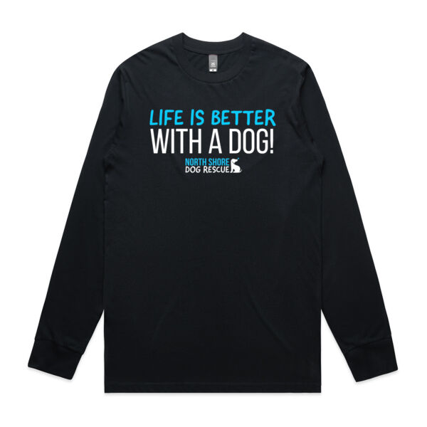 NSDR Life is better with a dog. Mens Long Sleeve T-shirt Thumbnail