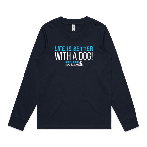 NSDR Life is better with a dog Womens Long Sleeve T-Shirt  Thumbnail