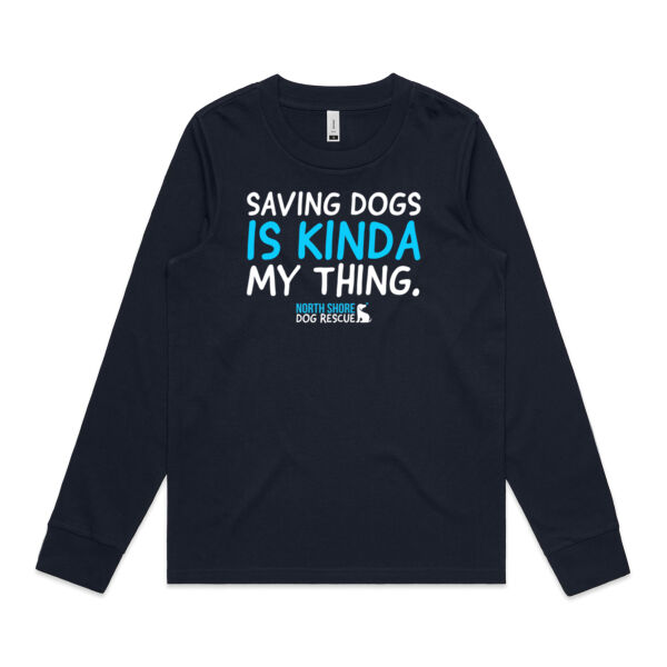 NSDR Saving dogs is kinda my thing Womens Long Sleeve T-Shirt  Thumbnail