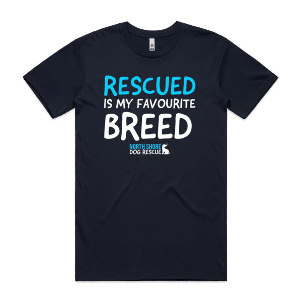 NSDR Mens Basic Tshirt: Rescued is my favourite breed Thumbnail