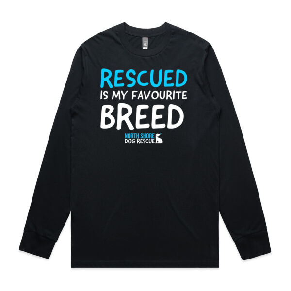 NSDR Rescued is my favourite breed  Mens Long Sleeve T-shirt Thumbnail