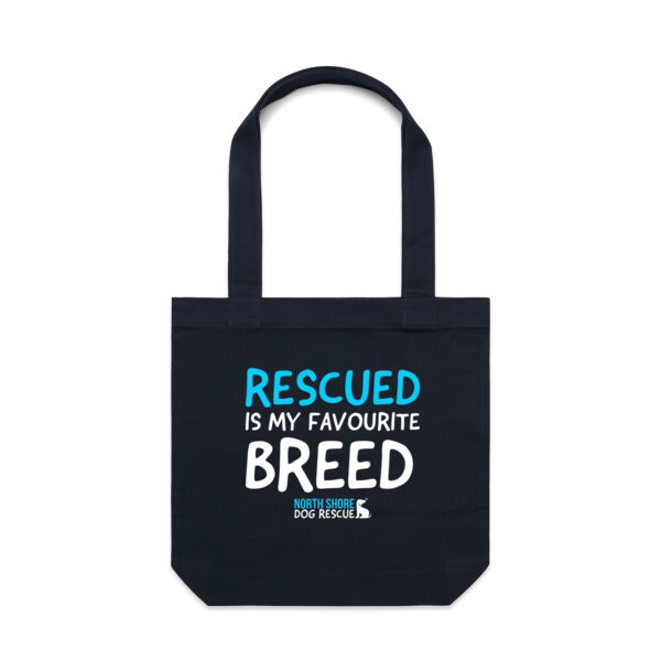 NSDR Rescued is my favourite breed Canvas Tote Bag Thumbnail