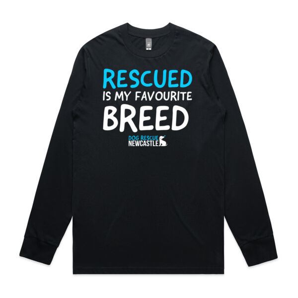 DRN Rescued is my favourite breed. Mens Long Sleeve T-shirt Thumbnail