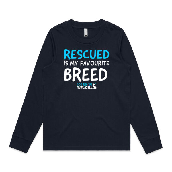 DRN Rescued is my favourite breed. Womens Long Sleeve T-Shirt Thumbnail