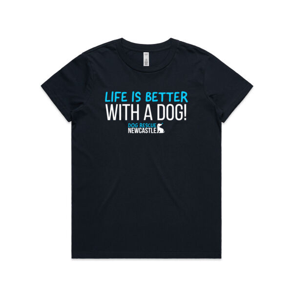 DRN Life is better with a dog. Womens Short Sleeve T-shirt Thumbnail