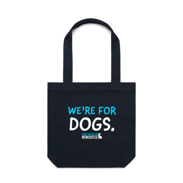 DRN We're for dogs. Canvas Tote Bag Thumbnail